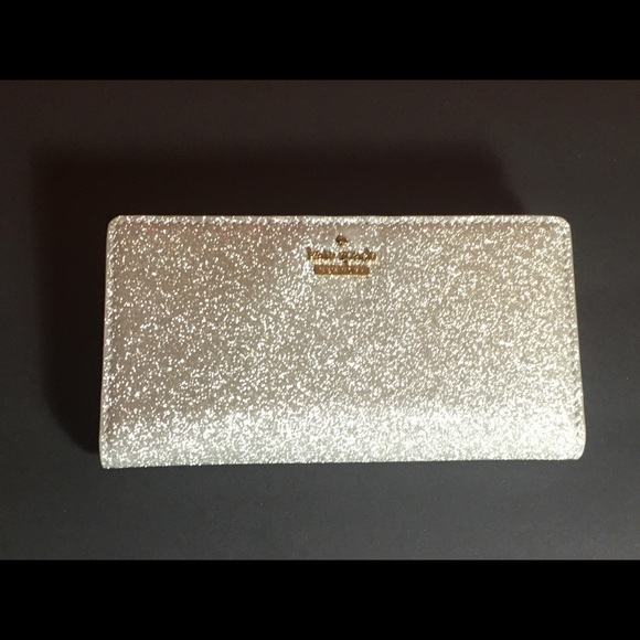 kate spade Handbags - Kate Spade Silver BC Stacey Glitter Wallet
